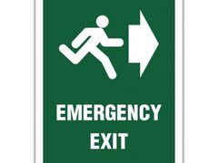 SIGN EMERGENCY EXIT RIGHT